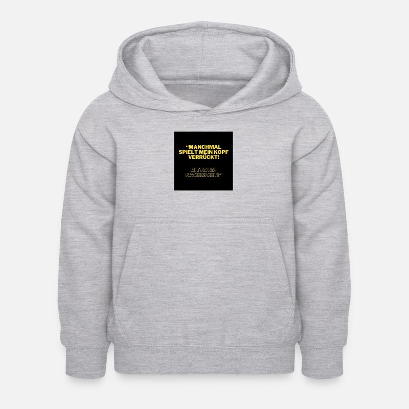J’ai la tête qui devient folle - Sweat à capuche Enfant - gris clair chiné