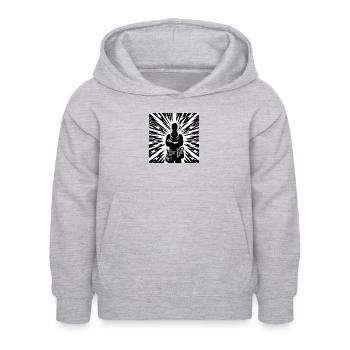 Elektriker Superhelden Silhouette mit Blitz - Kinder Hoodie - Hellgrau meliert - Vorne - AI Model Kid Female (0cm)