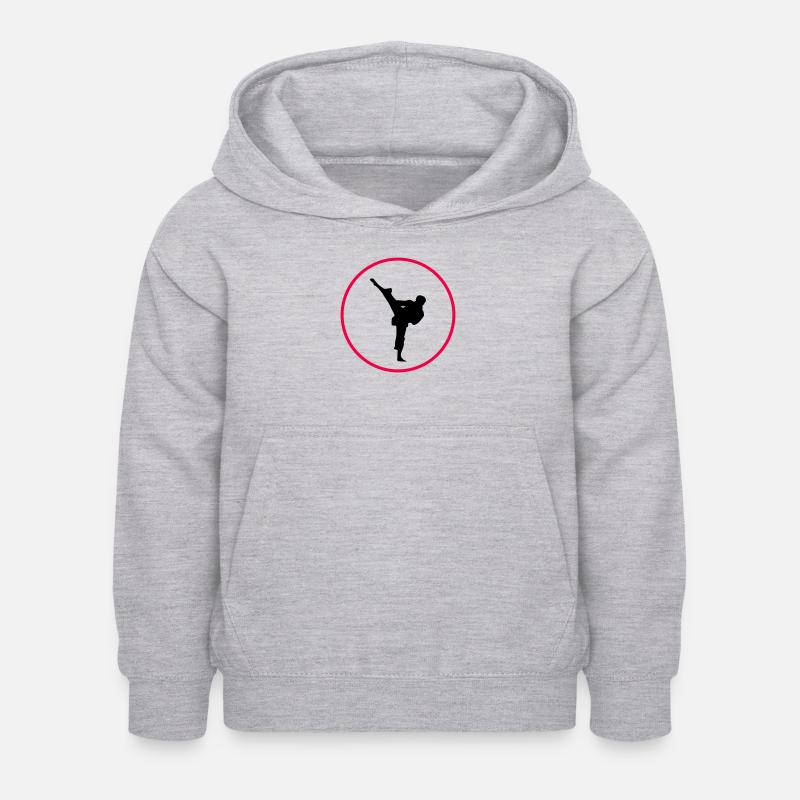 karate logo - Kinder Hoodie - Hellgrau meliert