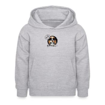 Beagle Musik - Kinder Hoodie - Hellgrau meliert - Vorne - AI Model Kid Female (0cm)