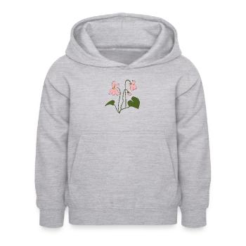 Rose Violet - Sweat à capuche Enfant - gris clair chiné - Devant - AI Model Kid Female (0cm)