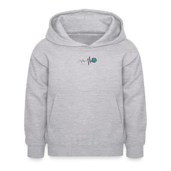 Fußball Herzschlag Fußball Fußball Sport - Kinder Hoodie - Hellgrau meliert - Vorne - AI Model Kid Female (0cm)