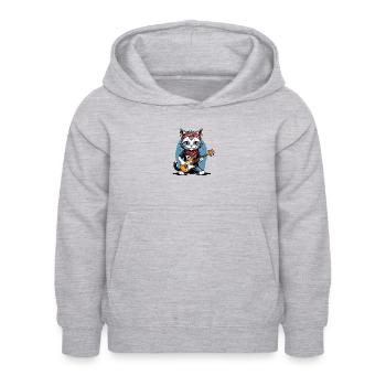 Cat Rocker Cat HardRock Gift - Sweat à capuche Enfant - gris clair chiné - Devant - AI Model Kid Female (0cm)