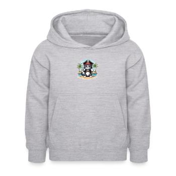 Pirat Katze Lustig Kinder Shirt Geschenk Piraten - Kinder Hoodie - Hellgrau meliert - Vorne - AI Model Kid Female (0cm)