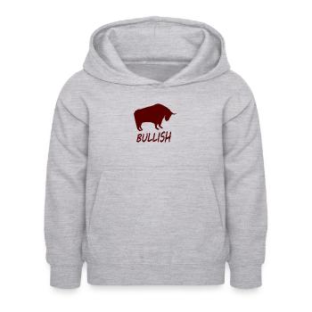 Der Bullen Investor - Kinder Hoodie - Hellgrau meliert - Vorne - AI Model Kid Female (0cm)
