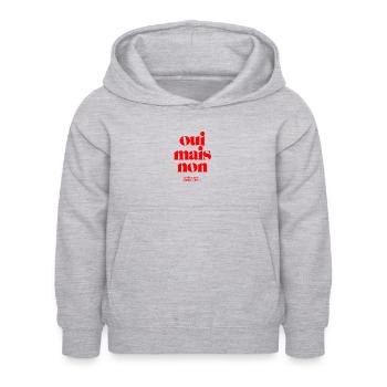 oui mais non : menez vos batailles poliment. - Sweat à capuche Enfant - gris clair chiné - Devant - AI Model Kid Female (0cm)