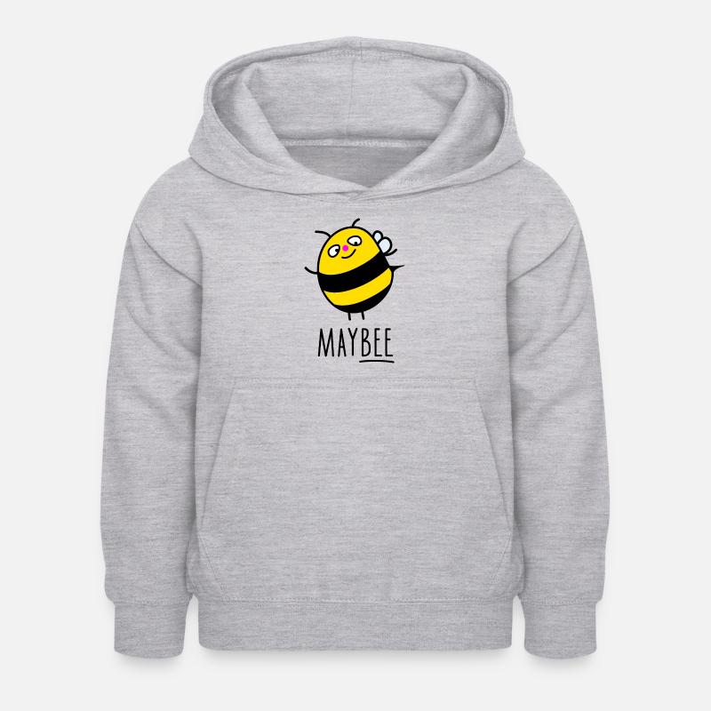 Drôle d’abeille pense à - Sweat à capuche Enfant - gris clair chiné