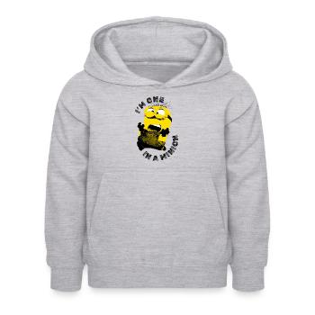 Minions I'm One In A Minion - Sweat à capuche Enfant - gris clair chiné - Devant - AI Model Kid Female (0cm)