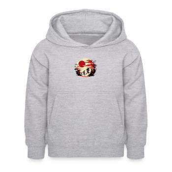 Running People - Art de rue japonais - Sweat à capuche Enfant - gris clair chiné - Devant - AI Model Kid Female (0cm)