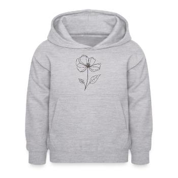 Flower individually as a drawing - Kids Hoodie - light heather grey - Front - AI Model Kid Female (0cm)