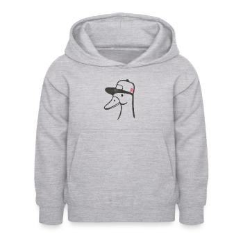 Canard avec une casquette parce qu'il est cool - Sweat à capuche Enfant - gris clair chiné - Devant - AI Model Kid Female (0cm)