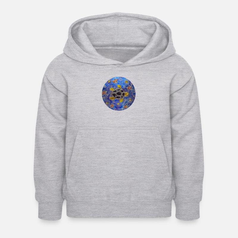 Modified blue cd turtle 1 - Kids Hoodie - light heather grey