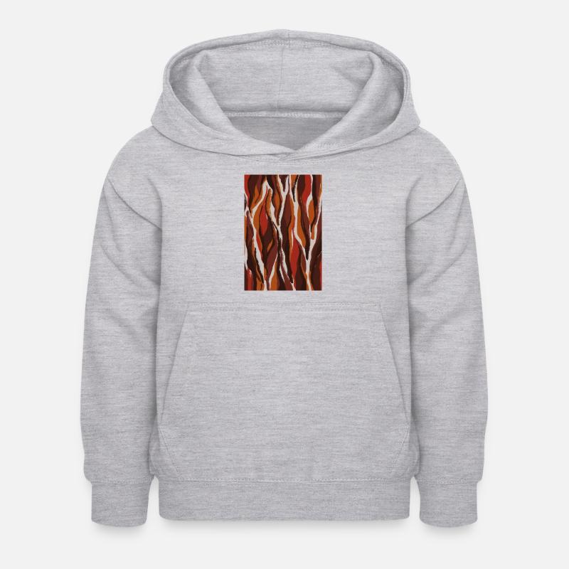 Red Tiger Pattern - Kids Hoodie - light heather grey
