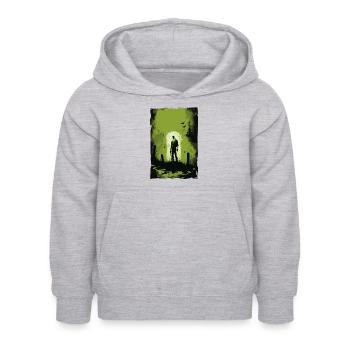 Zombie Illustration Minimalistisches Design - Kinder Hoodie - Hellgrau meliert - Vorne - AI Model Kid Female (0cm)