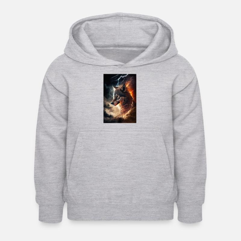 Wolf Blitz Thunder Epic Cool Epic Wolves - Sweat à capuche Enfant - gris clair chiné