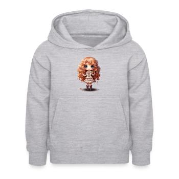 Biscuit Dollie - Sweat à capuche Enfant - gris clair chiné - Devant - AI Model Kid Female (0cm)