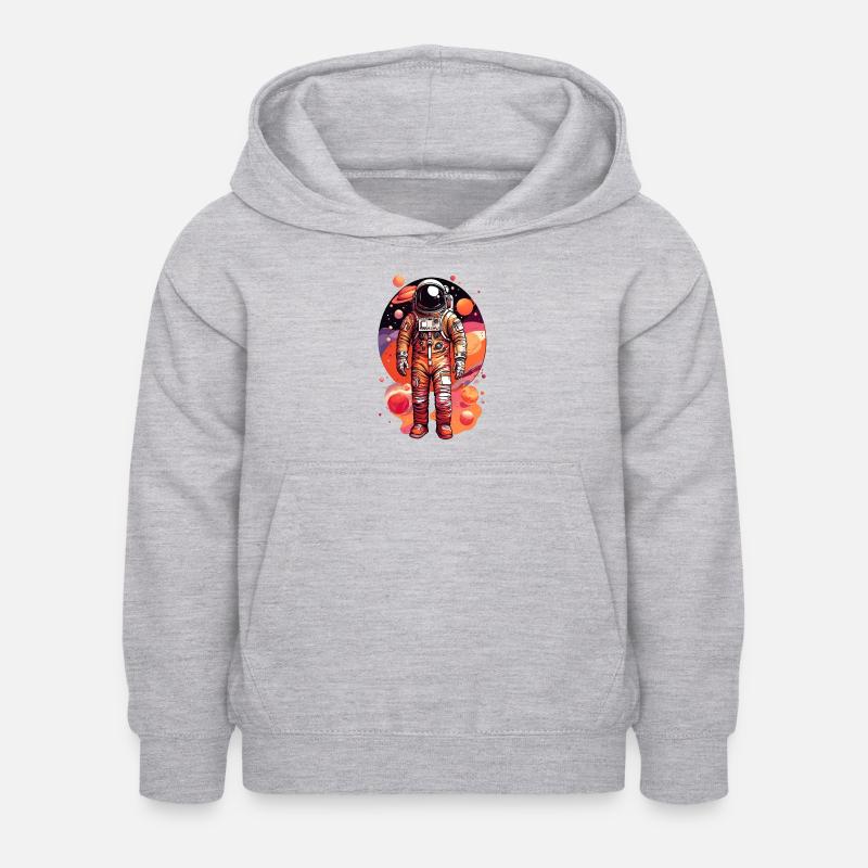 Astronaut with multiple planets - Kids Hoodie - light heather grey