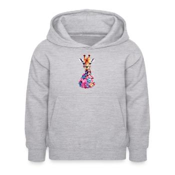 Giraffe V1 24 26 - Kinder Hoodie - Hellgrau meliert - Vorne - AI Model Kid Female (0cm)