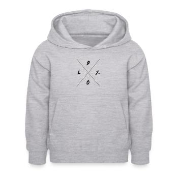 DLZG - Die Linke zum Gruss Motorrad - Kinder Hoodie - Hellgrau meliert - Vorne - AI Model Kid Female (0cm)