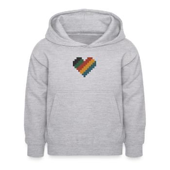 Retro Pixel Herz - Kinder Hoodie - Hellgrau meliert - Vorne - AI Model Kid Female (0cm)