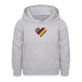 Deutschland Pixel Herz - Kinder Hoodie - Hellgrau meliert - Vorne - AI Model Kid Female (0cm)