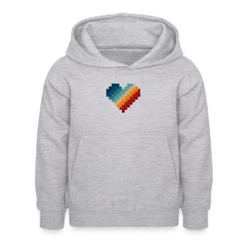 Retro Pixel Herz - Kinder Hoodie - Hellgrau meliert - Vorne - AI Model Kid Female (0cm)