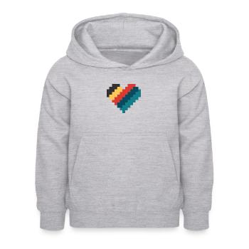 Retro Pixel Herz - Kinder Hoodie - Hellgrau meliert - Vorne - AI Model Kid Female (0cm)