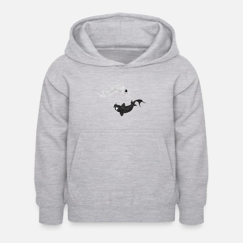 Poisson Koi - Sweat à capuche Enfant - gris clair chiné