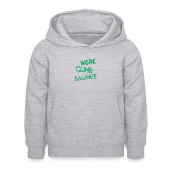 work climb balance - Kinder Hoodie - Hellgrau meliert - Vorne - AI Model Kid Female (0cm)