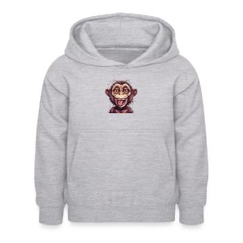 Crazy Äffchen - Kinder Hoodie - Hellgrau meliert - Vorne - AI Model Kid Female (0cm)
