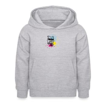 Éclaboussure de bouledogue - Sweat à capuche Enfant - gris clair chiné - Devant - AI Model Kid Female (0cm)