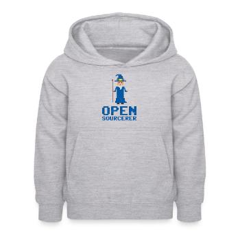 Entwickler Open Sourcerer Lustige Geschenkidee - Kinder Hoodie - Hellgrau meliert - Vorne - AI Model Kid Female (0cm)