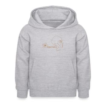 Âme libre - Sweat à capuche Enfant - gris clair chiné - Devant - AI Model Kid Female (0cm)