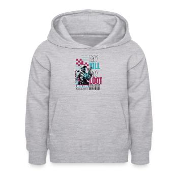 My Kill My Loot Battle Royale - Kids Hoodie - light heather grey - Front - AI Model Kid Female (0cm)