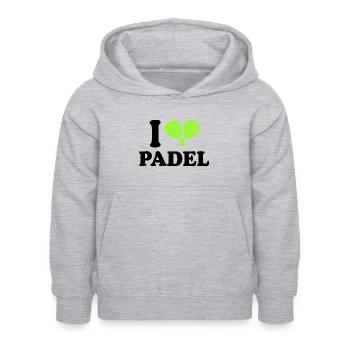 I Love Padel - Sweat à capuche Enfant - gris clair chiné - Devant - AI Model Kid Female (0cm)