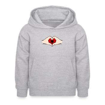 Albania Heart Shape with Hands - Kids Hoodie - light heather grey - Front - AI Model Kid Female (0cm)