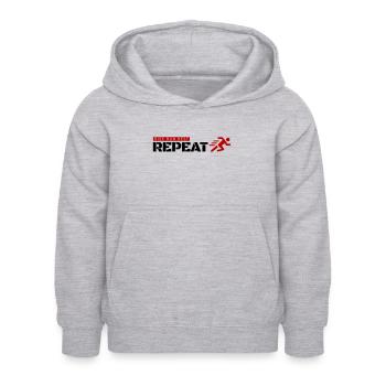 Aufstehen, laufen, ausruhen, wiederholen! - Kinder Hoodie - Hellgrau meliert - Vorne - AI Model Kid Female (0cm)