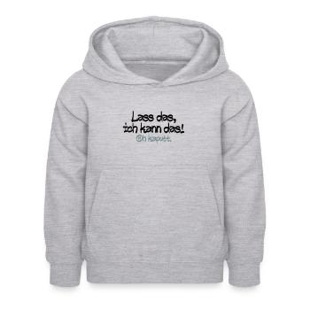 Lass mich ich kann das oh kaputt - Kinder Hoodie - Hellgrau meliert - Vorne - AI Model Kid Female (0cm)