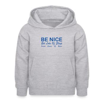 Sei nett Ästhetisches Zitat - Kinder Hoodie - Hellgrau meliert - Vorne - AI Model Kid Female (0cm)