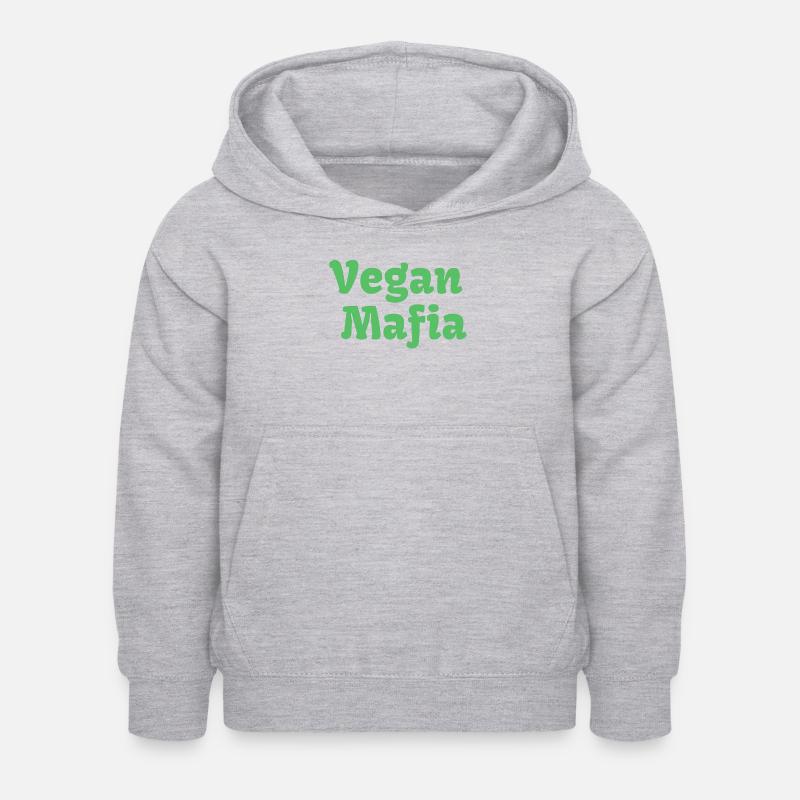 Mafia végétalienne - Sweat à capuche Enfant - gris clair chiné