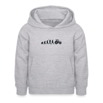 Darwin Evolution für Landwirte 🚜 - Kinder Hoodie - Hellgrau meliert - Vorne - AI Model Kid Female (0cm)