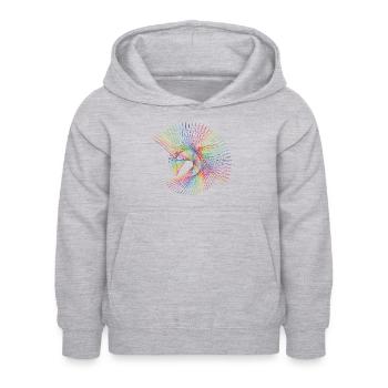 1 - Kinder Hoodie - Hellgrau meliert - Vorne - AI Model Kid Female (0cm)