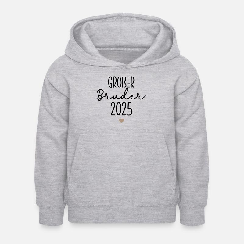 Großer Bruder - Kinder Hoodie - Hellgrau meliert