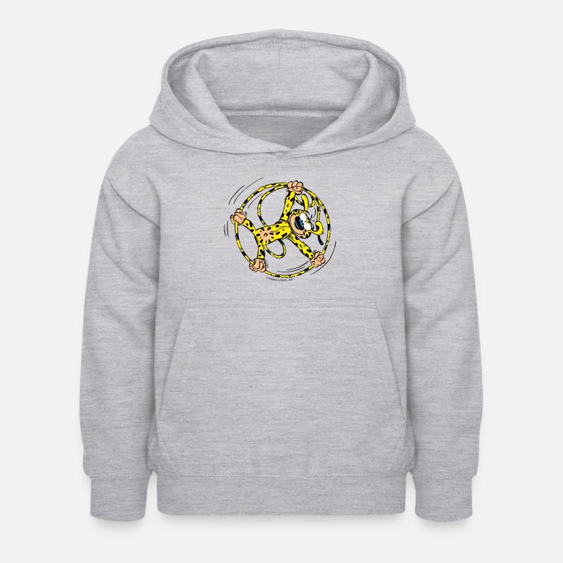 Marsupilami Roue - Sweat à capuche Enfant - gris clair chiné