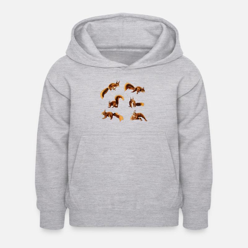 Écureuil - Sweat à capuche Enfant - gris clair chiné