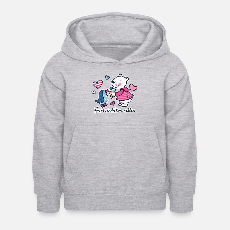 Les amis partagent tout - Sweat à capuche Enfant - gris clair chiné
