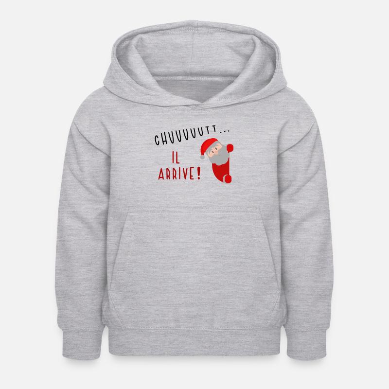 Chut il arrive ! - Sweat à capuche Enfant - gris clair chiné