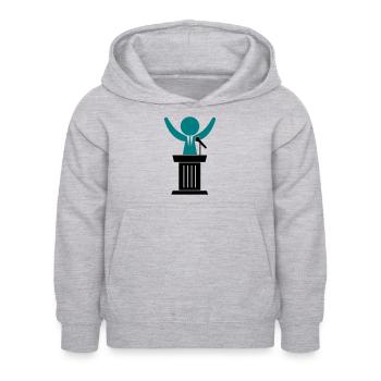 Un politicien parle à ses électeurs - Sweat à capuche Enfant - gris clair chiné - Devant - AI Model Kid Female (0cm)