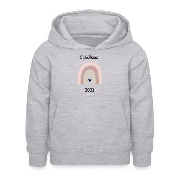 Schulkind Regenbogen mit Jahreszahl - Kinder Hoodie - Hellgrau meliert - Vorne - AI Model Kid Female (0cm)