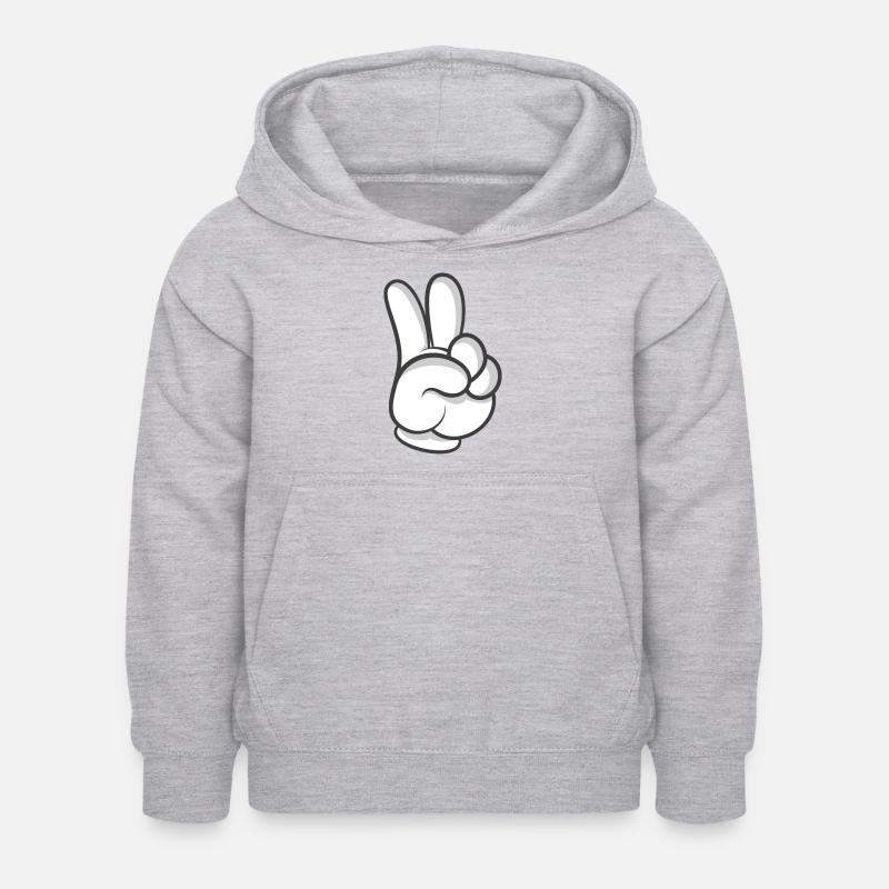 peace zeichen - Kinder Hoodie - Hellgrau meliert